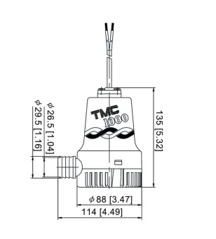 Помпа осушительная 12 V, 1000GPH (3785 лч) 1005512-1002312 2
